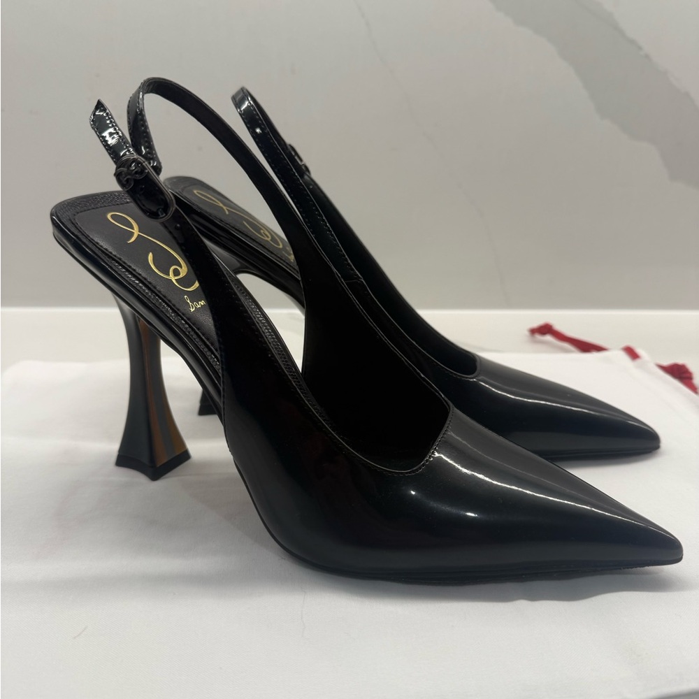 Sam Edelman Black Patent Slingback Heels